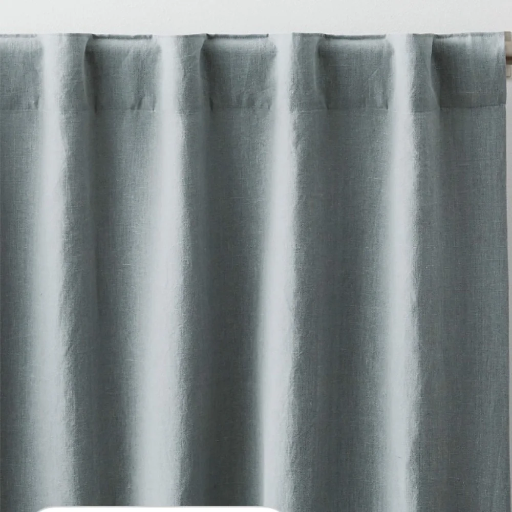 CRATE & BARREL EUROPEAN FLAX CERTIFIED LINEN LINED DRAPERY SET OF 2 - 52 x …
